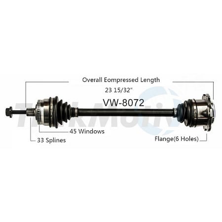 Surtrack Axle Cv Axle Shaft, Vw-8072 VW-8072